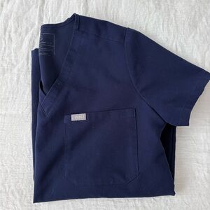 Figs Deep Blue V-Neck Scrub Top